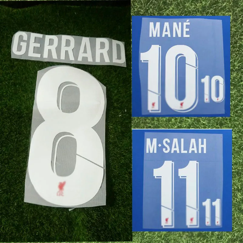 UCL чемпионы M. SALAH Nameset MANE FIRMINO KEITA SHAQIRI печать на заказ Nameset теплопередача футбольный значок