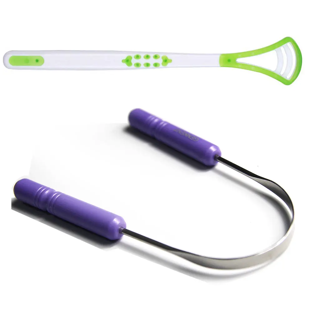 2Pcs Tongue Scraper Set Oral Hygiene Dental Toothbrush Tools Plastic