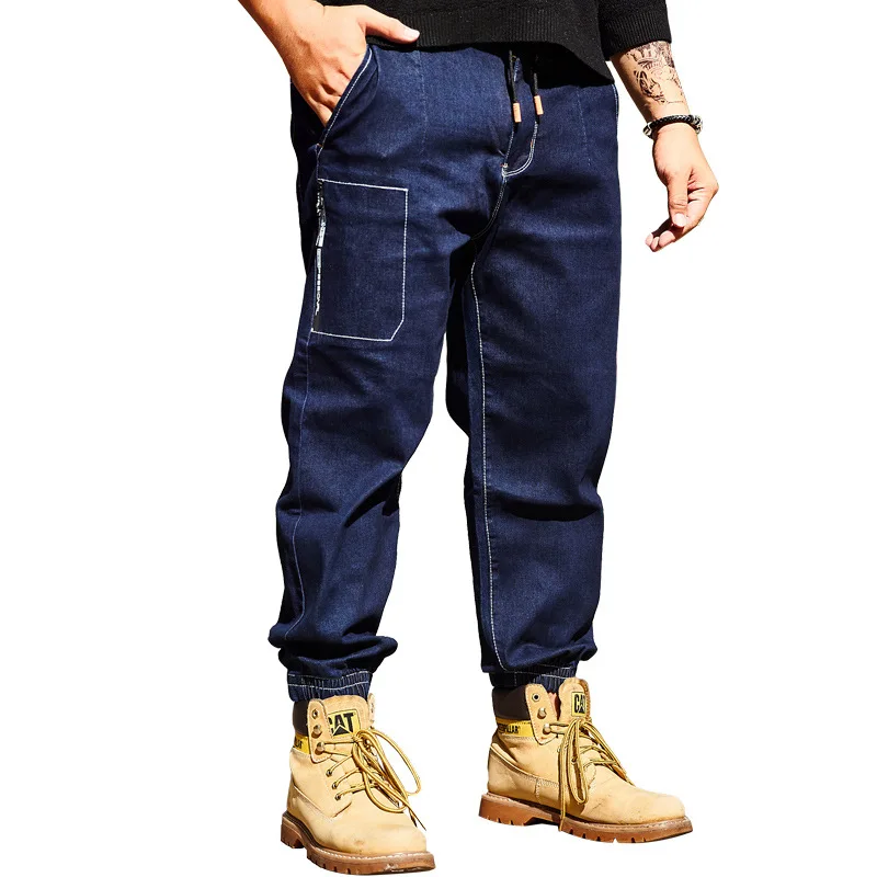 Шаровары брюки мужские джинсы мешковатые карманы Высокое качество модные хип-хоп джинсовые тренировочные штаны уличные джинсы для парня