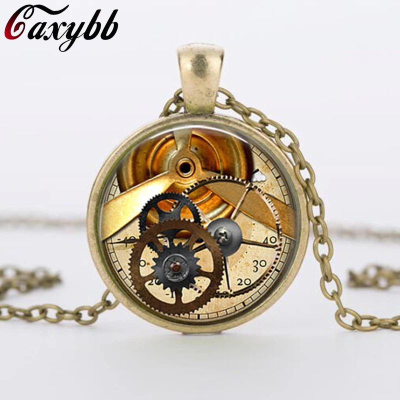 HOT Selling New 2015 Clock font b Watch b font Necklace font b Steampunk b font