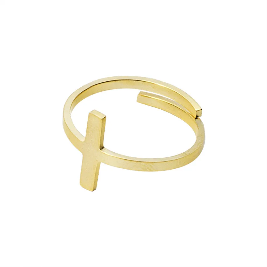 

Stainless Steel Cross Rings For Women Men Jewelry Fashion Rose Gold Color Adjustable Bague Wedding knuckle Rings Best Gifts BFF