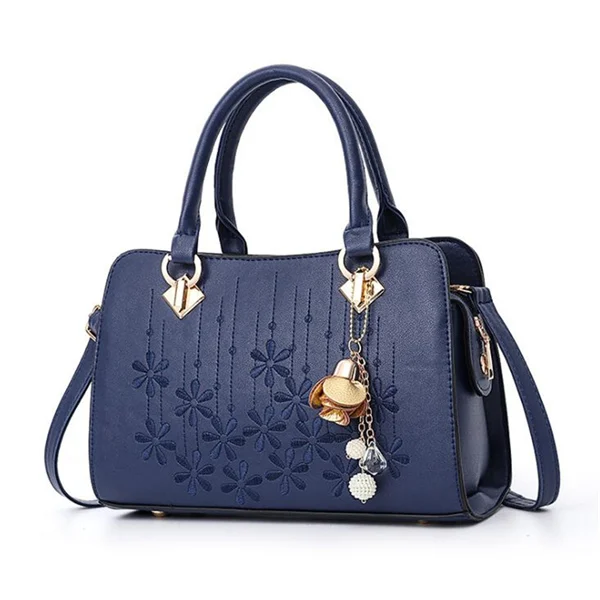 Gusure популярная роскошная женская сумка на плечо, высокое качество, женские сумки через плечо, Большая вместительная сумка-тоут, женские сумки с цветочными кисточками - Цвет: dark blue