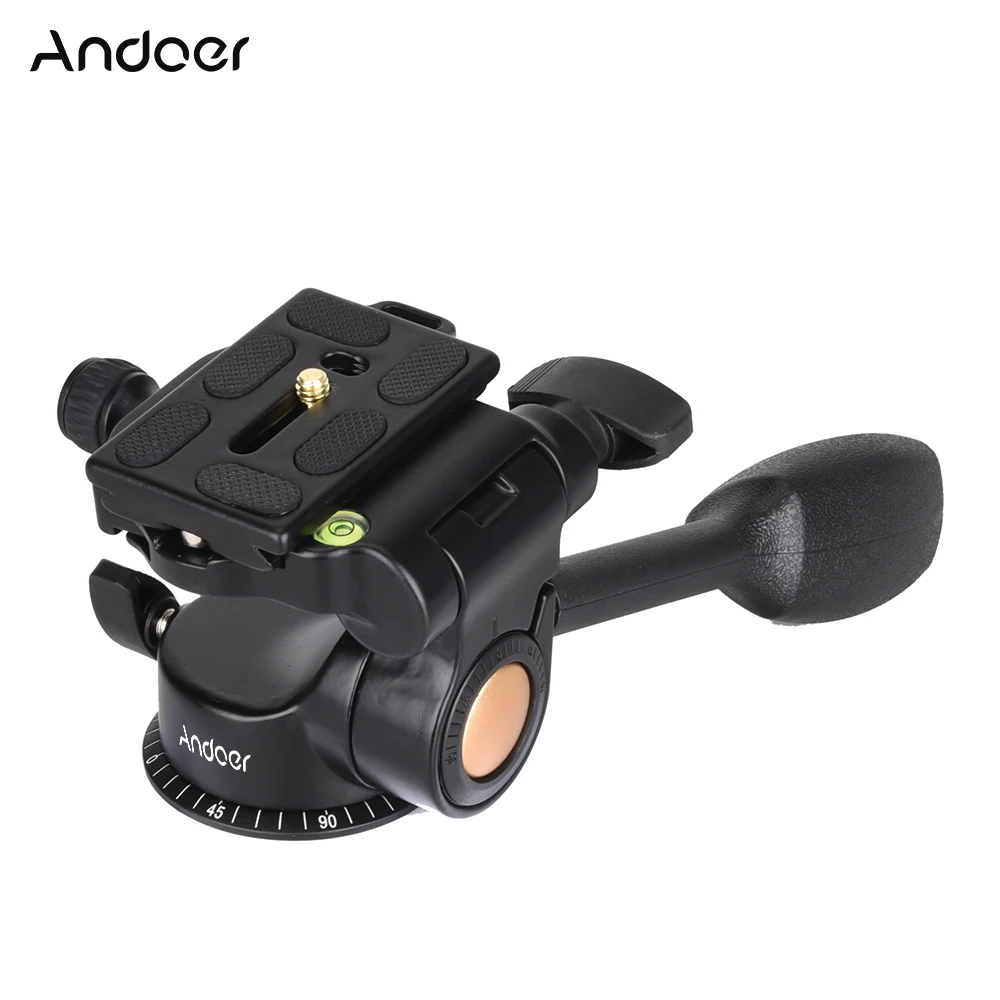 

Andoer Q08 Video Tripod Ball Head 3-way Fluid Head Rocker Arm with Quick Release Plate for DSLR Camera Tripod Monopod