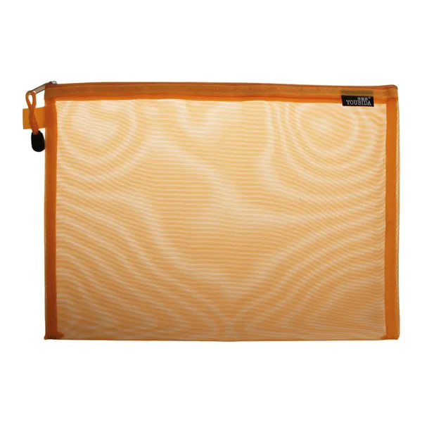 1 x сумка для файлов, документов, сумка формата А4 на молнии, карман для хранения файлов, органайзер, школьные офисные принадлежности, нейлоновая ткань - Цвет: Оранжевый