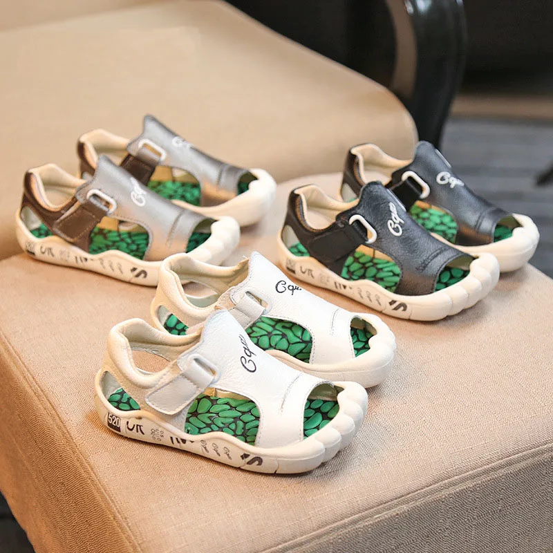 2017 Summer new design children sandals boys genuine leather fashion shoes kids high quality comfort casual