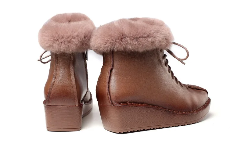 Careaymade-Winter New Genuine Leather cowpearson women's retro literary and artistic lazy rabbit collar leisure handmade boots Careaymade-Winter New Genuine Leather cowpearson women's retro literary and artistic lazy rabbit collar leisure handmade boots