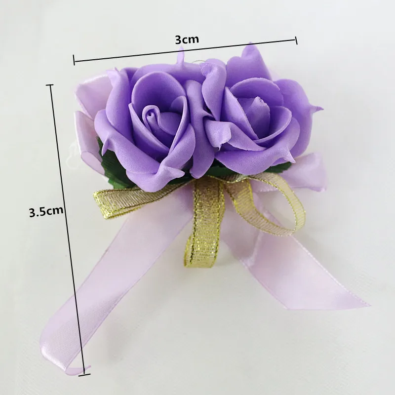  Flone Artificial Rose Flower Wedding Wrist Flower Hot Pink Bridesmaid Silk Corsage Hand Flowers Wedding Party Decor Floral (17)