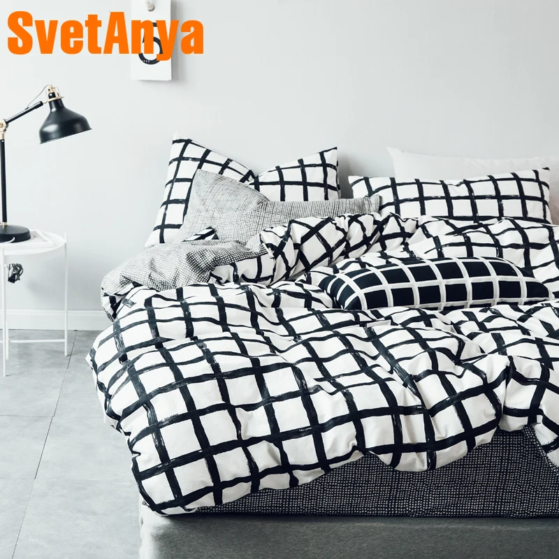 

Svetanya Flat Sheet Pillowcase and Duvet Cover Sets 100% Cotton Bedlinen Twin Double Queen Size Bedding Set Simple Style