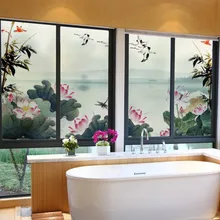 Самоклеющиеся декоративные наклейки на окна из фольги для ванной комнаты, Прозрачный Непрозрачный светильник