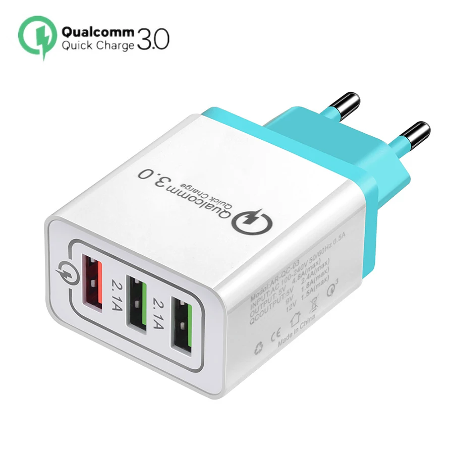 Быстрая зарядка 3,0 USB Зарядное устройство 5V 2.4A QC3.0 кабель для быстрой зарядки USB для стены Зарядное устройство для iPhone samsung мобильного телефона Xiaomi Зарядное устройство huawei