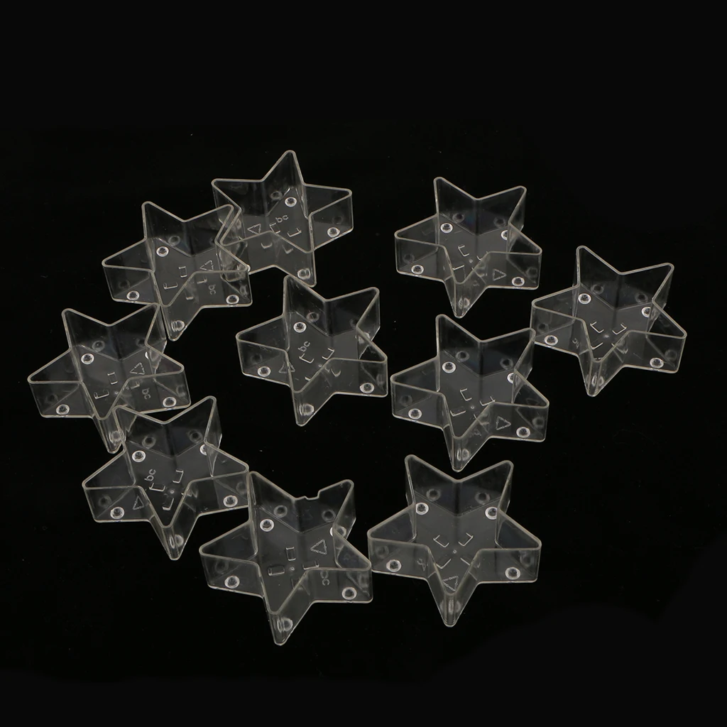 10pcs  Plastic Star Clear Tealight Holder Tea Light Cup Case Candle Candle Molds Holder Decoration