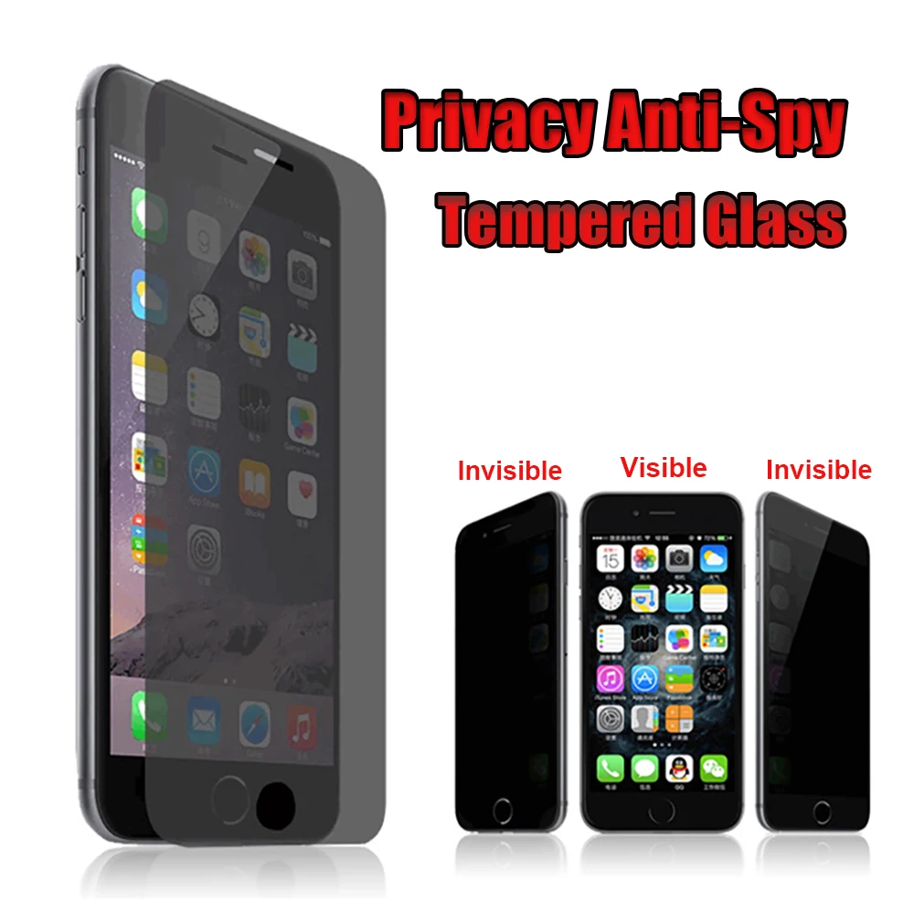 

Privacy Anti-spys Tempered Glass Screen Protector For iphone 4 5 6 6s 6Plus Premium Protective Guard Film For Iphone X 7 8 plus