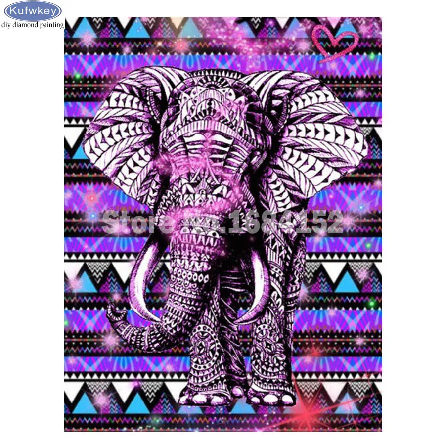 

Rhinestone painting DIY Diamond painting crystal Home Decor 3D cross stitch Animal pattern mosaic diamond embroidery Elephant