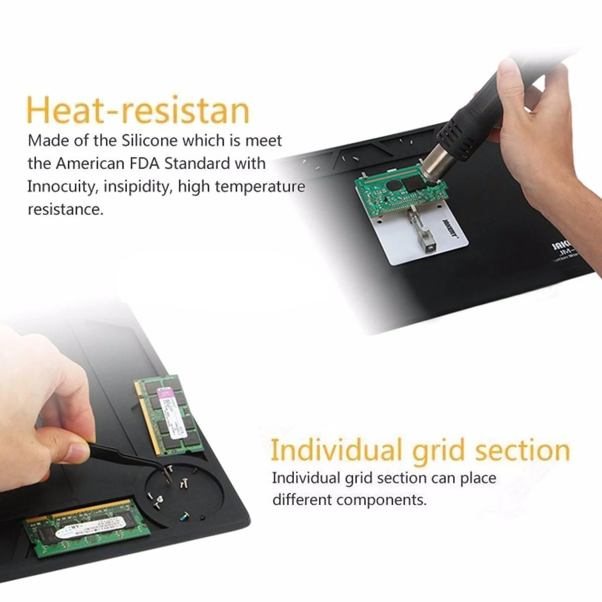 1pcs Black Anti Static ESD Heat Insulation Pad Mat Blanket Phone PC Tablet Repair