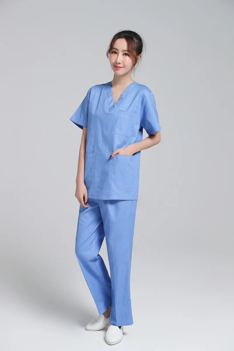 Women Short Sleeve Surgical Scrub Sets Hospital Doctor Uniforms Dental