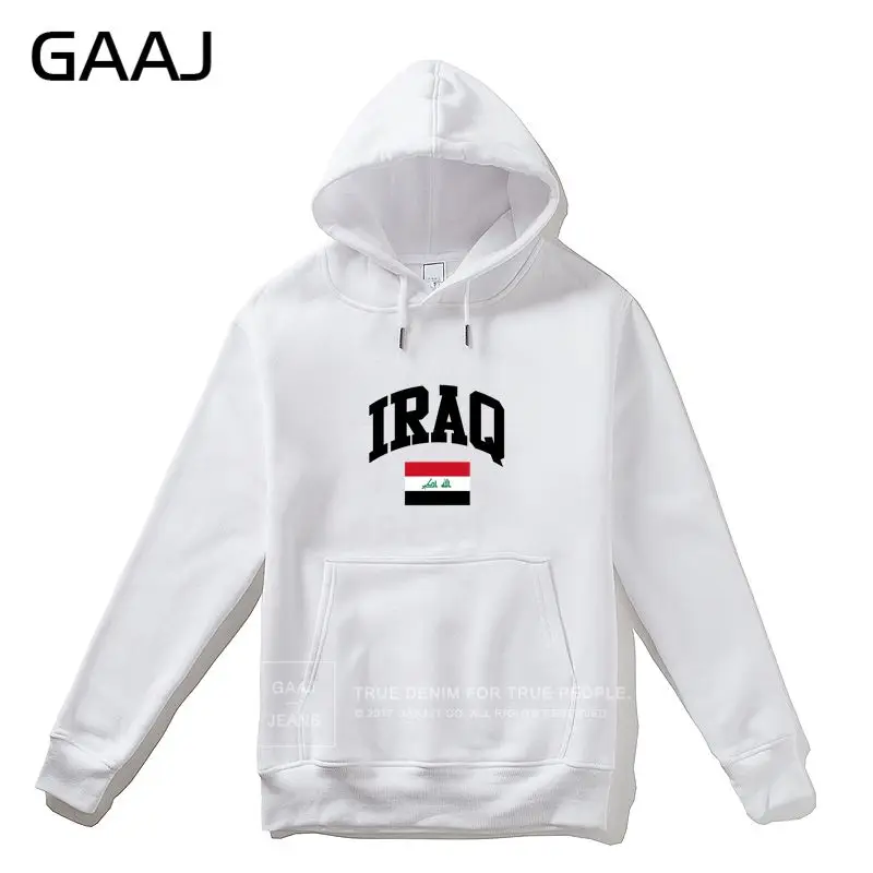 GAAJ флаг Ирака Для мужчин Толстовка Для женщин толстовка модная верхняя одежда, с капюшоном, с рисунком, Высококачественная брендовая одежда Felpe хлопковые пальто# KWEH4 - Цвет: White