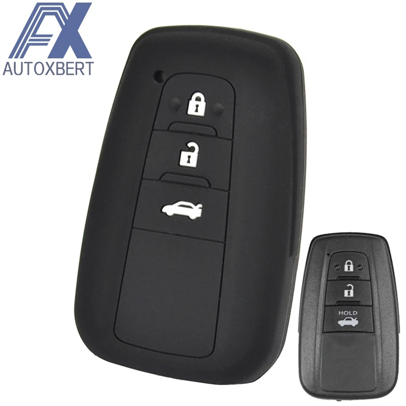 AX 3 кнопки 2015-2018для Toyota LC Prado Camry C-HR Prius Corolla RAV4 силиконовый чехол для ключей с