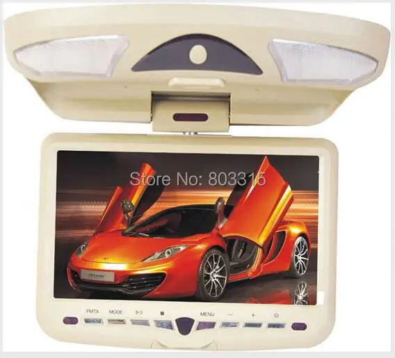 Clearance Free Shipping 9 " Roof Mount Car DVD Player with 32bit Game/MPEG4/USB/SD/FM/IR+3pcs IR wireless headphones For Free 2