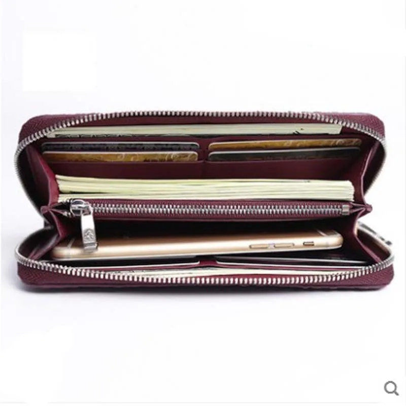 gete 2019 new New real crocodile wallet female long zipper money clip Thai leather lady  hand bag women clutch