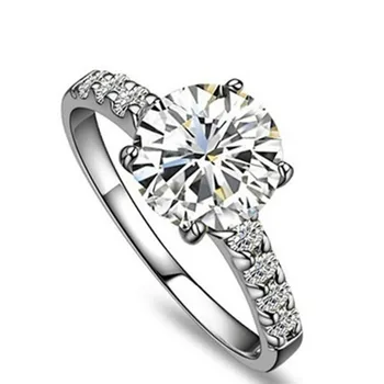 

Moissanite Ring Positive 1CT Engagement Ring Sterling Silver Jewelry Synthetic Moissanite Ring for Women Synthetic Carbon Ring