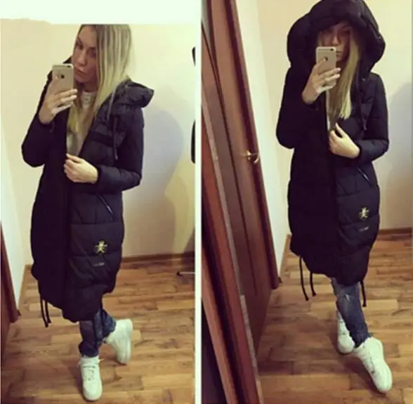 Ukraine Top Fashion Solid Zipper Wide waisted Thick Full 60 2016 New Women Winter Coat Casual
