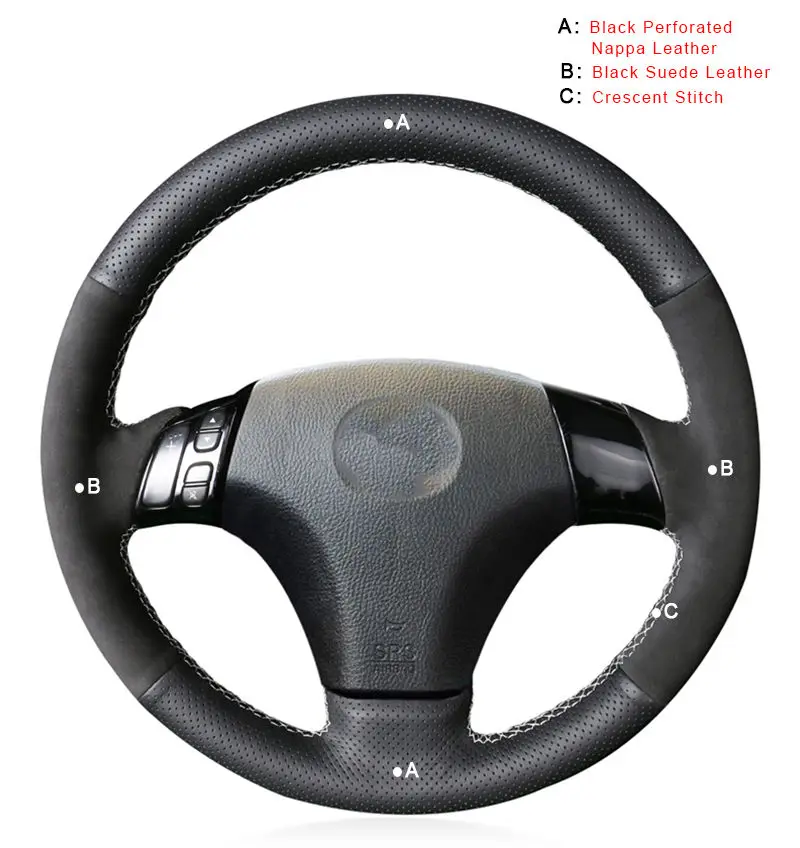 Car Braid On The Steering Wheel Cover for Mazda 3 Axela 2003-2009 Mazda 5 2004-2010 Mazda 6 Atenza Mazda MPV Auto Leather Covers - Название цвета: Suede and Nappa