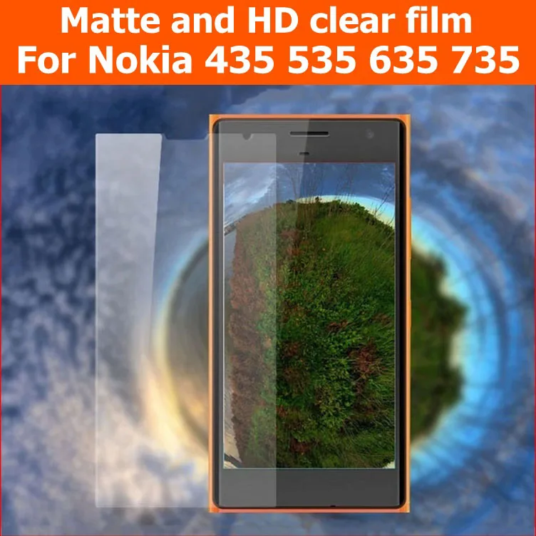

Screen Protection HD Clear Glossy Film For Microsoft lumia 435 535 Anti-Glare Matte Film For Nokia 635 735 LCD panel Guard+cloth