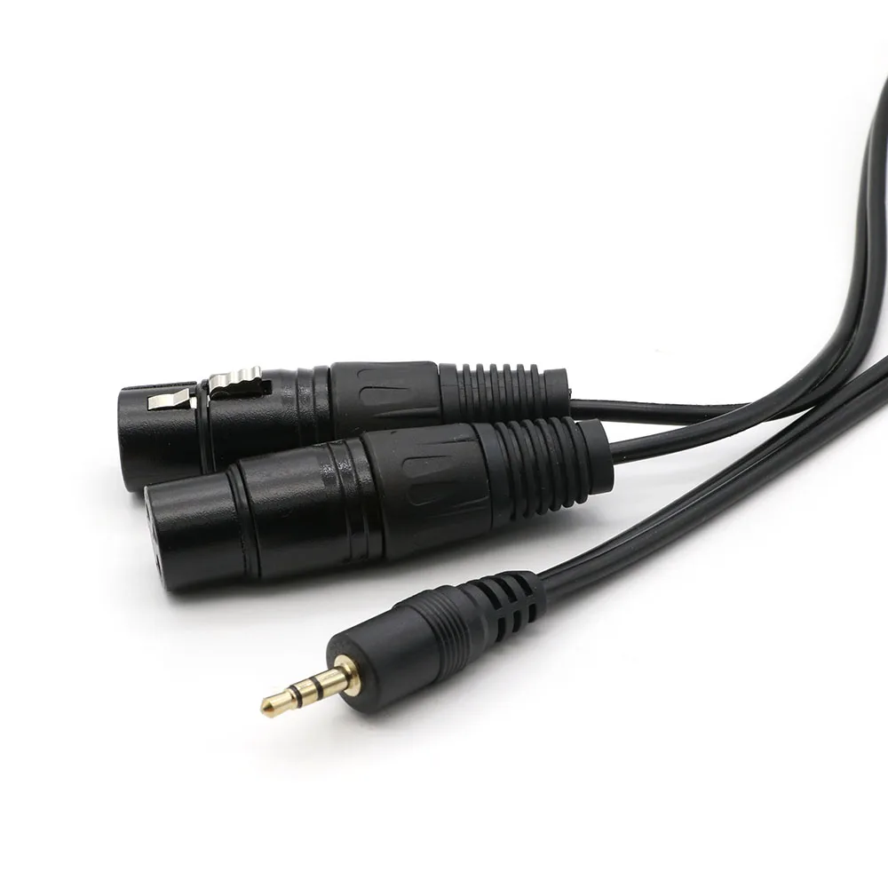 3 5 мм 1/8 &quotстерео угловой штыревой соединитель 2 XLR Pin Женский Y разветвитель аудио