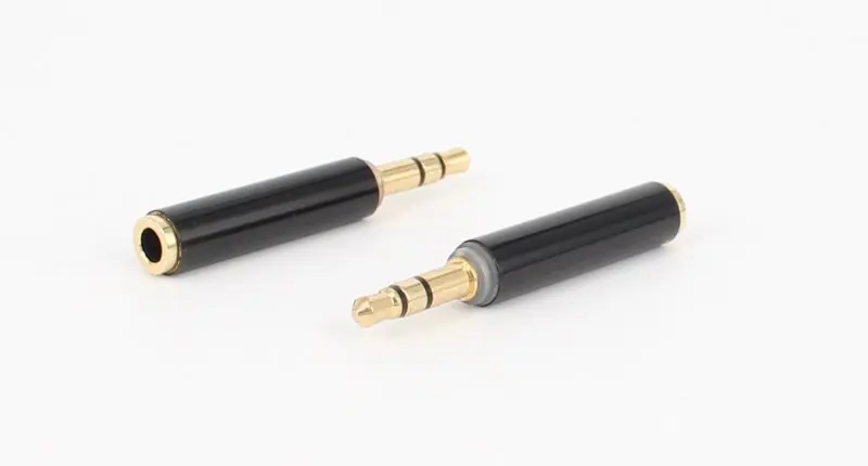 

100pcs/Lot, Phone Earphone Adapter Gold 3.5mm 3 sections Male to 4 sections Female mobile phone headset plug jack