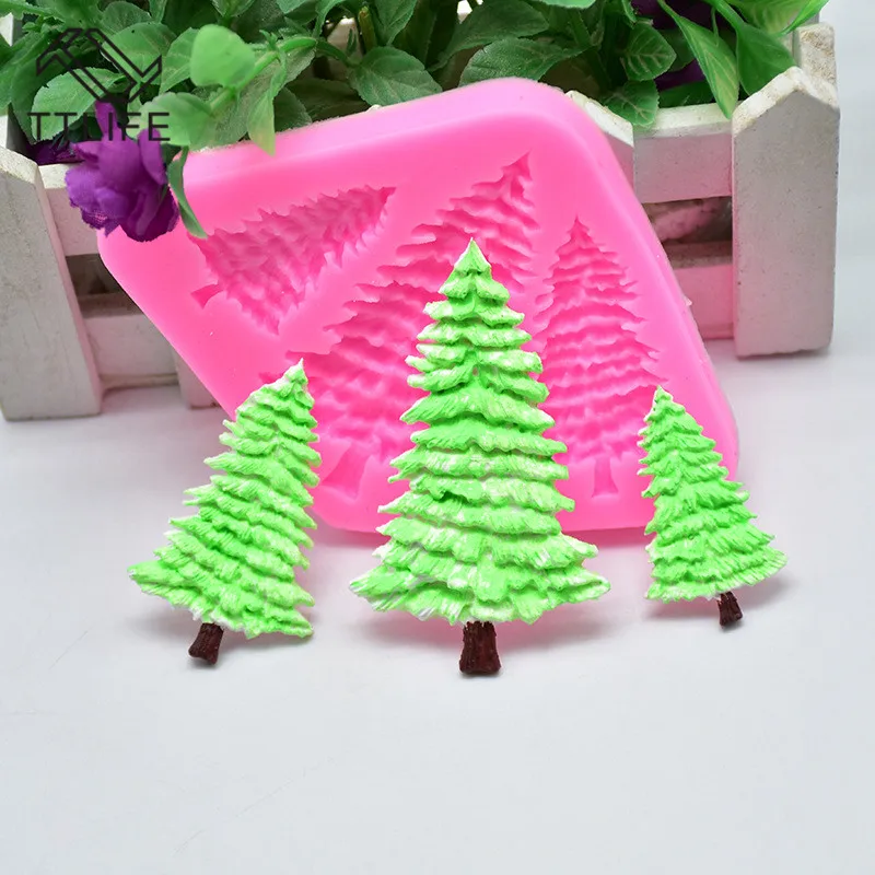 

TTLIFE Christmas Tree Silicone Mold Festival Fondant Cake Pastry Decorating DIY Tools Chocolate Confeitaria Mould Baking Gadget