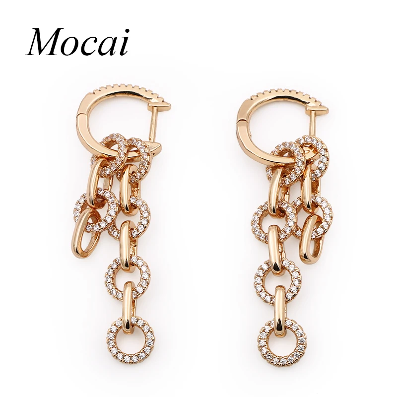 

New Statement Fashion Crystal Drop Earrings Punk Multi Circle Chain for Party Wedding Earring Women Gift Wholesale ZK42