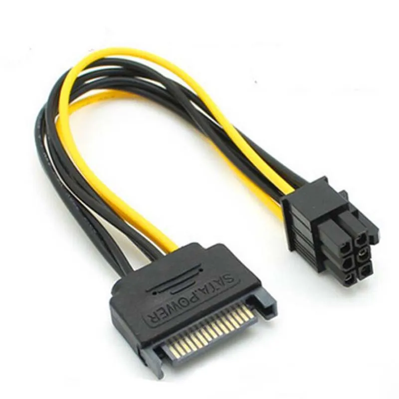 Кабель питания SATA 100 шт. 15pin штекер 6Pin видеокарта кабель заднего хода 15 Pin 6PIN