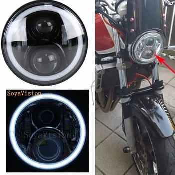 

7" Round LED Headlight Lamp With Angler Eyes DRL For Honda Motorcycle Headlight For Honda CB1300 Hornet 250 600 900 VTEC VTR250