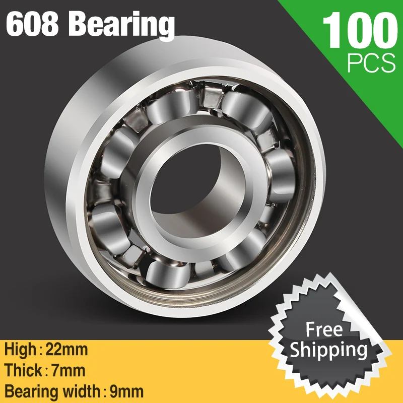 

100Pcs Super Fast Skate 608 Bearing For Led Light Aluminium Batman EDC Hand Spinner Fidget Spinners Anti Stress Finger