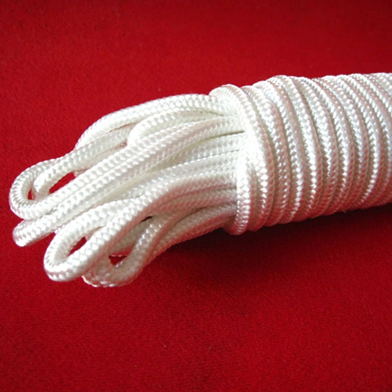 

4mm White Climbing Rope Safety Pull Escape Flagpole Rope Line Braided Tent Rope"