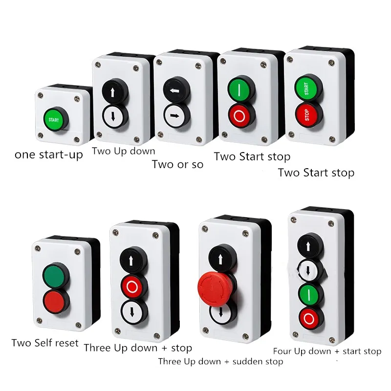 С символом стрелки старт стоп самоуплотняющийся водонепроницаемый кнопочный переключатель аварийный стоп промышленный ручной блок управления