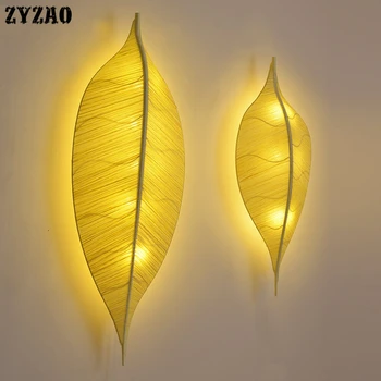 

Textile Leaves Wall Lamps Stairs Dining Room Balcony Bedroom Fabric Art Lamps Restaurant Living Room Home Wall Decor Wall Lights
