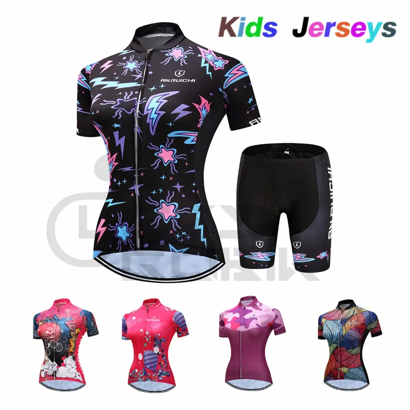 

2019 Pro Team Cycling Jersey Set Short Sleeve Quick Dry Jerseys Ropa Ciclismo Bike Bicycle Clothing Girls MTB Summer Cycling Kit