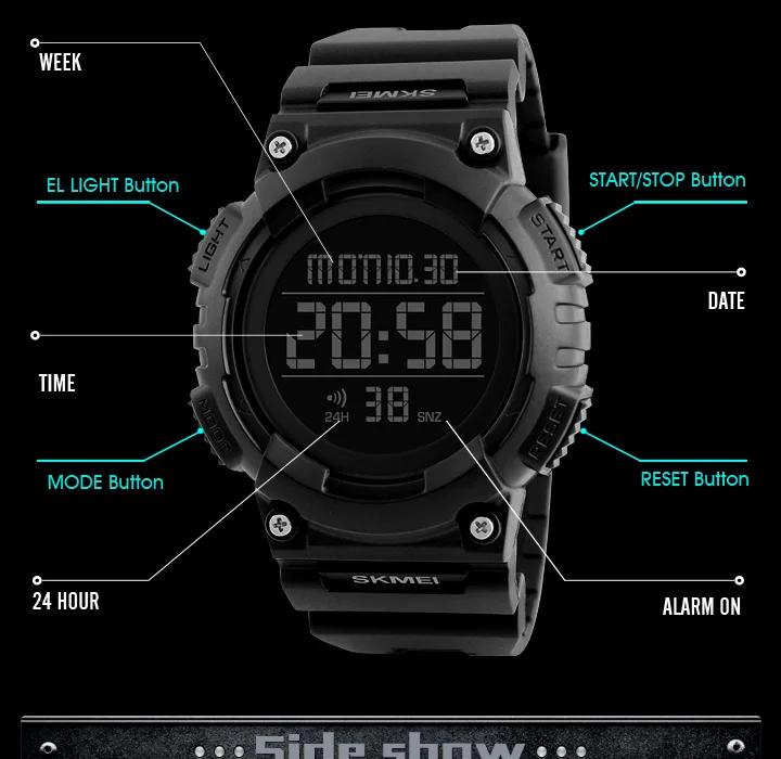 Luxury Sport Digital Watch 50m Waterproof LED Military Watch Men Fashion Electronics Student Wristwatches SKMEI Clock mens diving watches