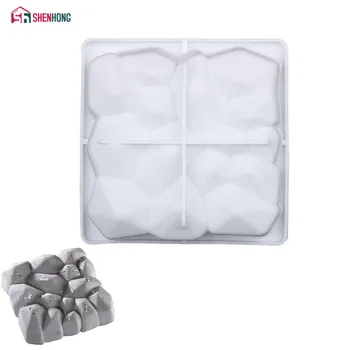 

SHENHONG 3D Square Stone Cake Mold For Baking Volcanic Rock Dessert Mousse Silicone Decorating Mould Silikonowe Moule Pastry Pan