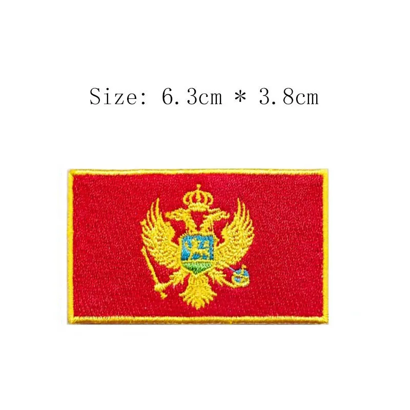 FLAG PATCH PATCHES MONTENEGRO IRON ON COUNTRY EMBROIDERED SMALL