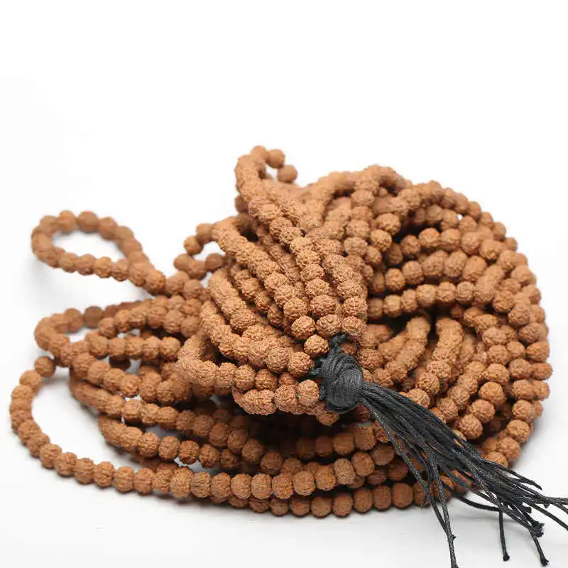 TSB0530 оптовая продажа настоящие натуральные маленькие бусины Rudraksha семена Бодхи 108