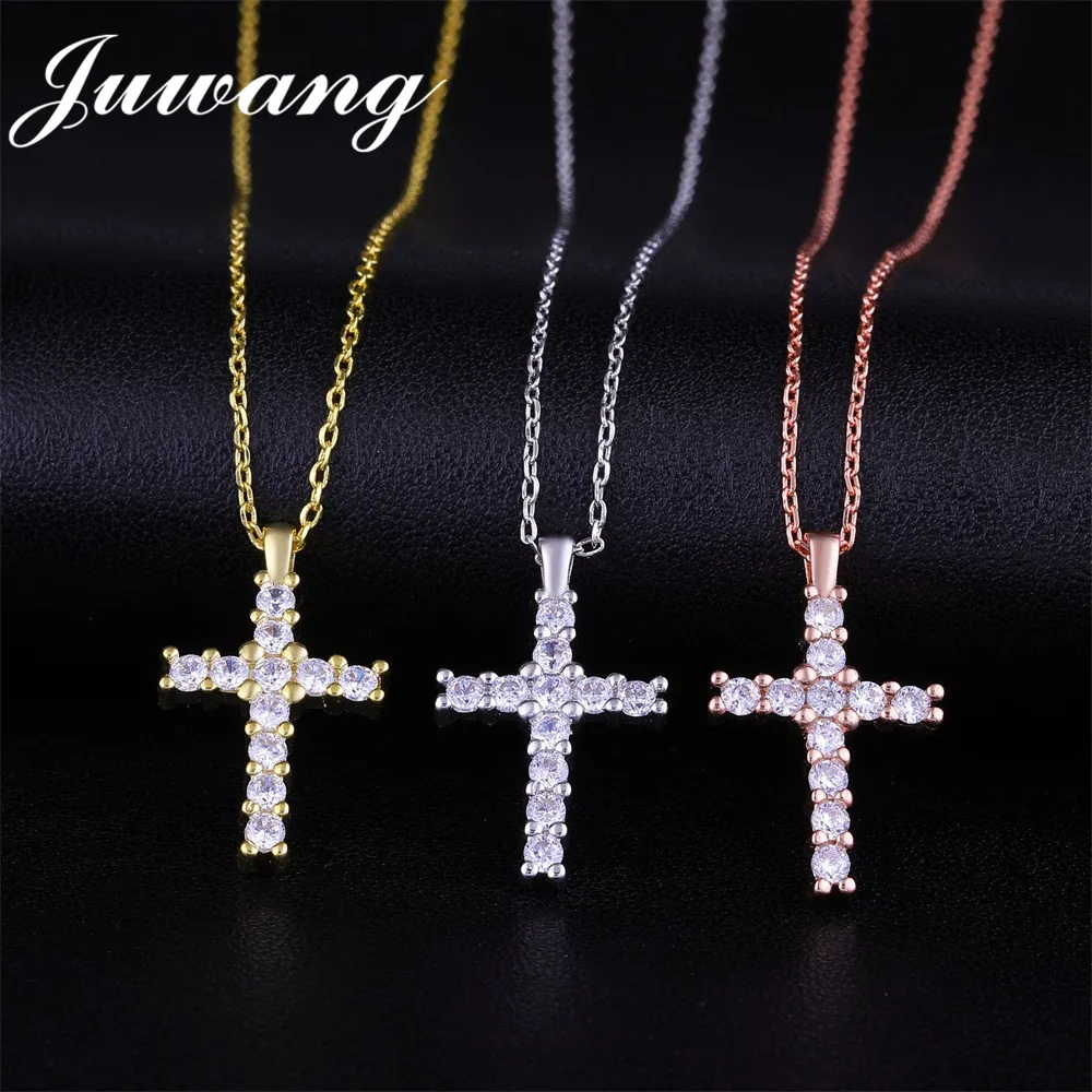 

JUWANG Cross Pendant Long Necklace Jewelry Infinity Minimalist Luck Cadena Keychain Cross Chain Necklaces for Women Wholesale