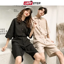 LAPPSTER мужской комбинезон Харадзюку с поясом летний женский комбинезон размера плюс черный карго комбинезоны брюки корейский стиль мода