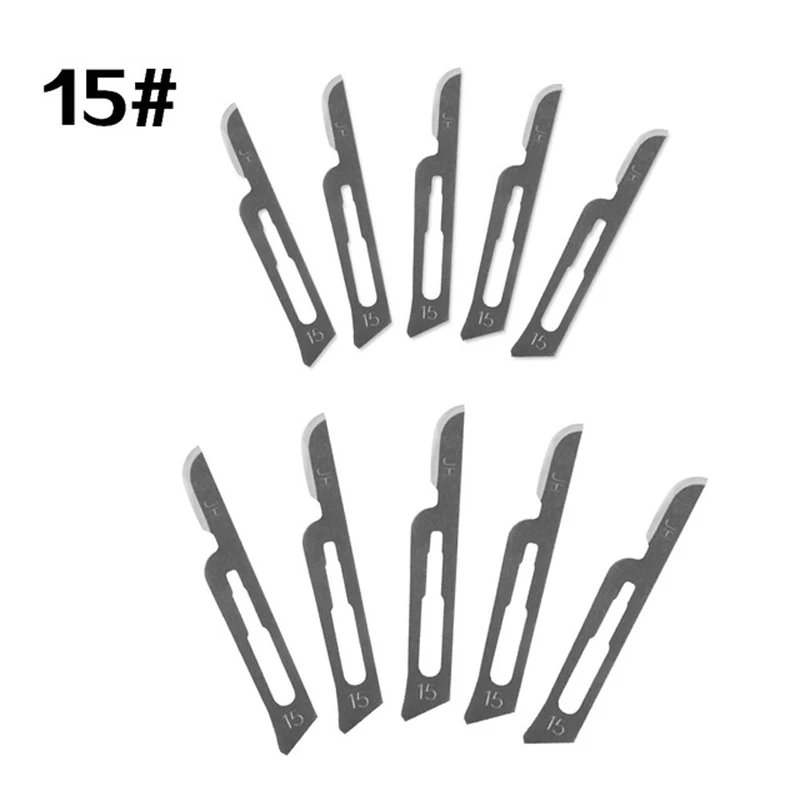 10 Pcs Surgical Knife Blade Replacement Scalpel with Replaceable Blades Multi-function Scrapbooking Crafts Carving Knife