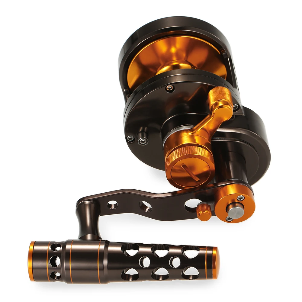 

LIXADA 5:1 / 3.1:1 Aluminum CNC Machined 2-Speed Fishing Reel Lever Drag Big Game Trolling Reel Sea Boat Jigging Reel 8 + 1BB