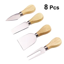 8 шт., сырный нож из нержавеющей стали для резки сыра с деревянной ручкой, кухонные аксессуары, полезные инструменты для приготовления пищи, набор для домашнего ресторана
