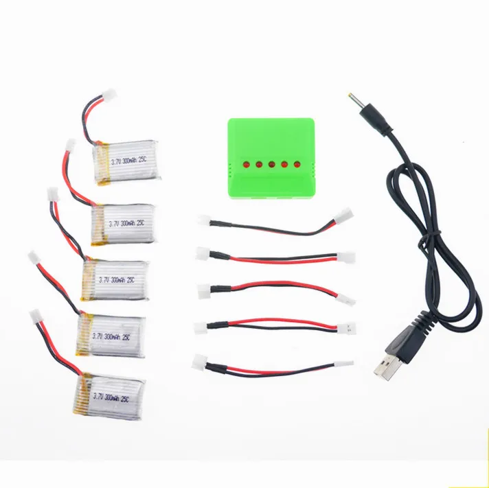 5X300 в 3 7 мАч Lipo батарея с 5in1 зарядное устройство набор для Eachine H8C Мини RC Quadcopter |