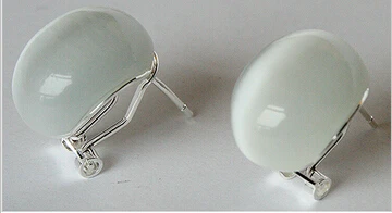 

Bridal jewelry free shipping hot sellnoble 925 Silver 18mm white opal Stud Earrings