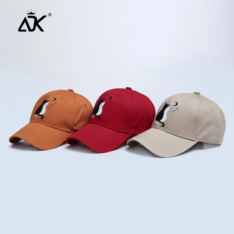 

Girls Hat Sweet Cat Embroidery Baseball Cap Casquette Fashion Lover's Cats Breathable Summer Snapback Cap For Woman Sport Hats